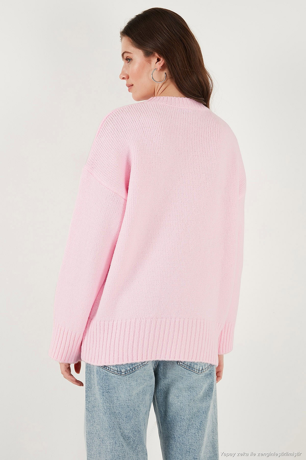 Regular Fit Bisiklet Yaka Basic 2li Paket Triko Kadın Kazak 4616213S2 Bebe Mavi-Toz Pembe