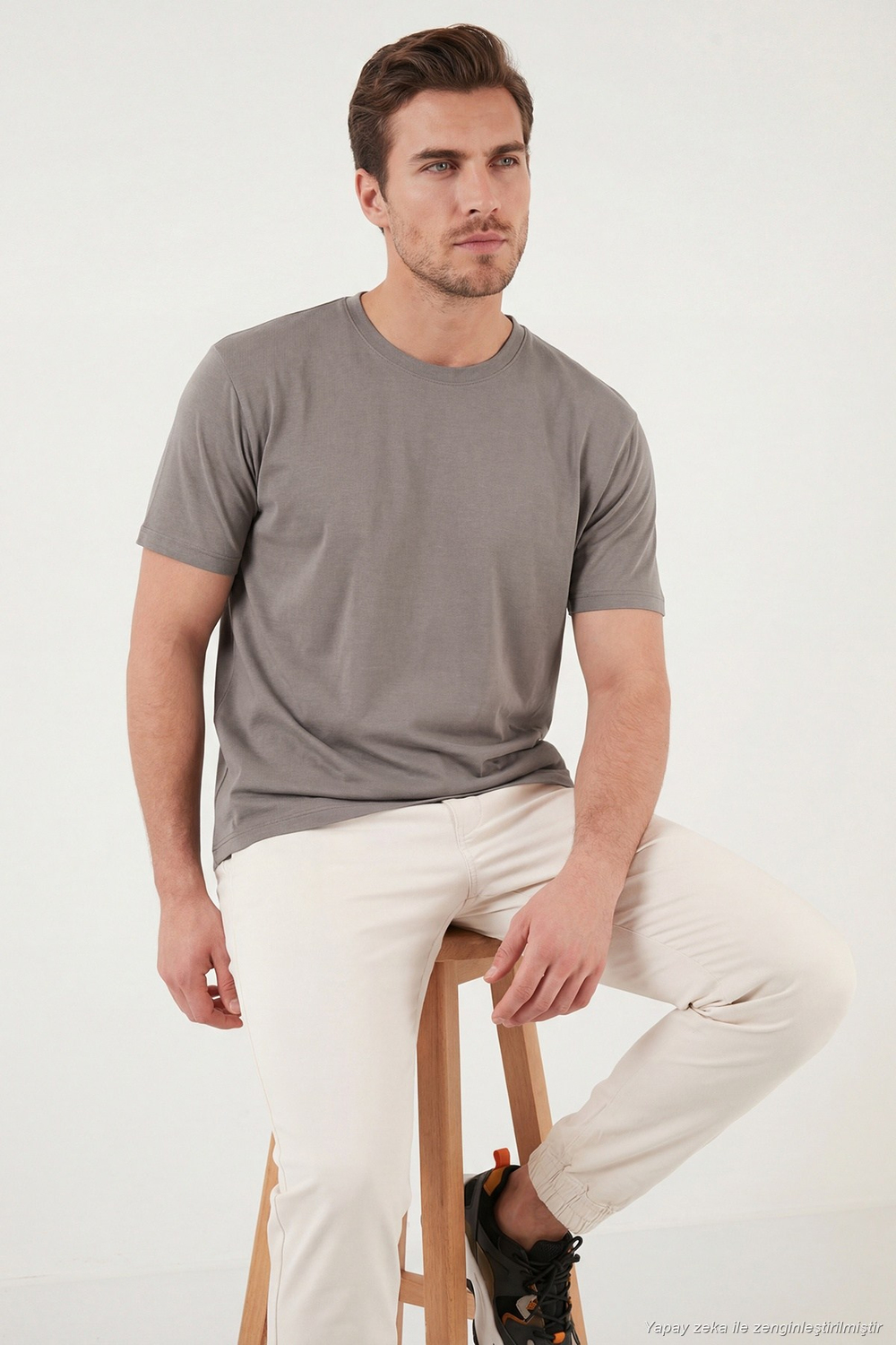 Regular Fit Bisiklet Yaka Erkek T Shirt 5902985 KAHVE
