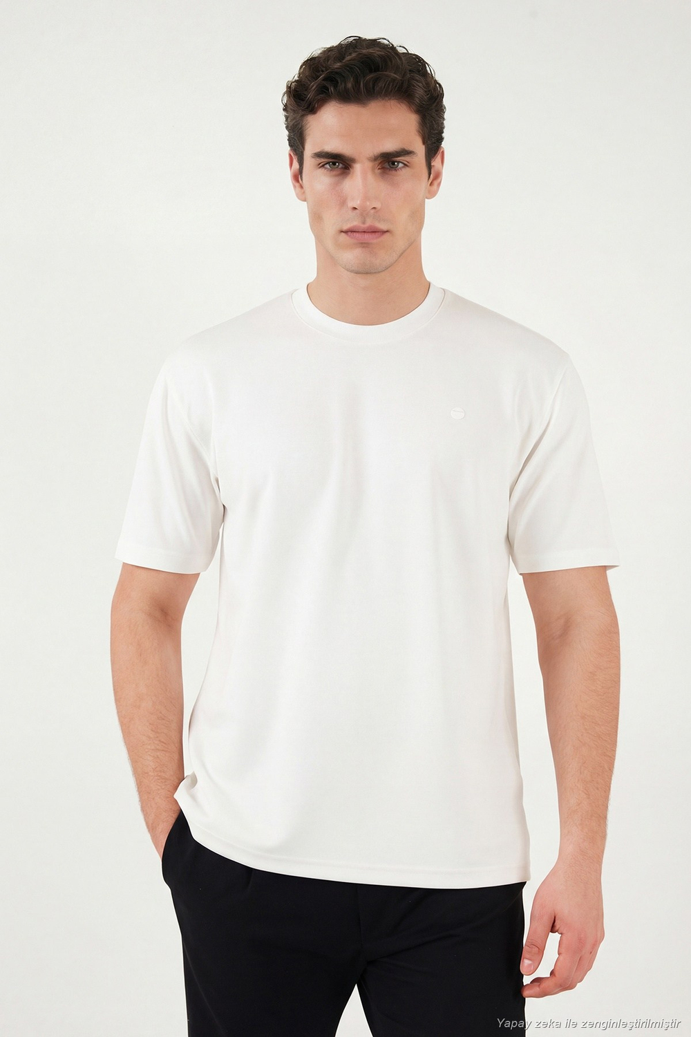 Regular Fit Bisiklet Yaka Erkek T Shirt 5904028 EKRU