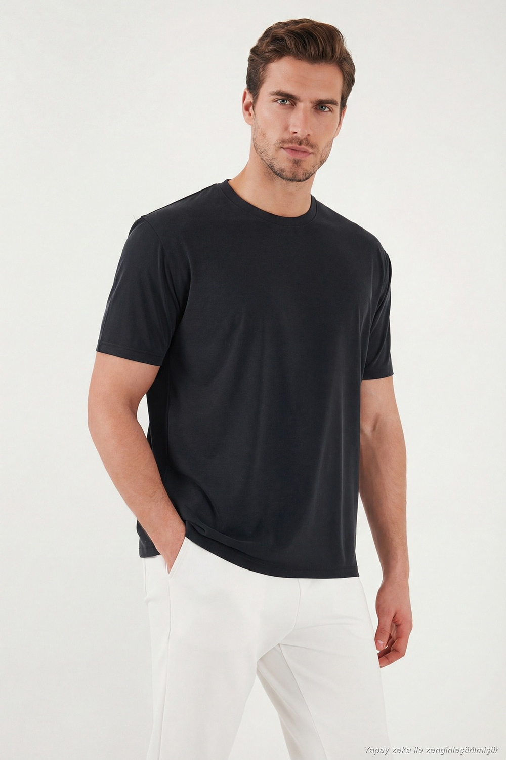 Regular Fit Bisiklet Yaka Erkek T Shirt 5902985 ANTRASİT
