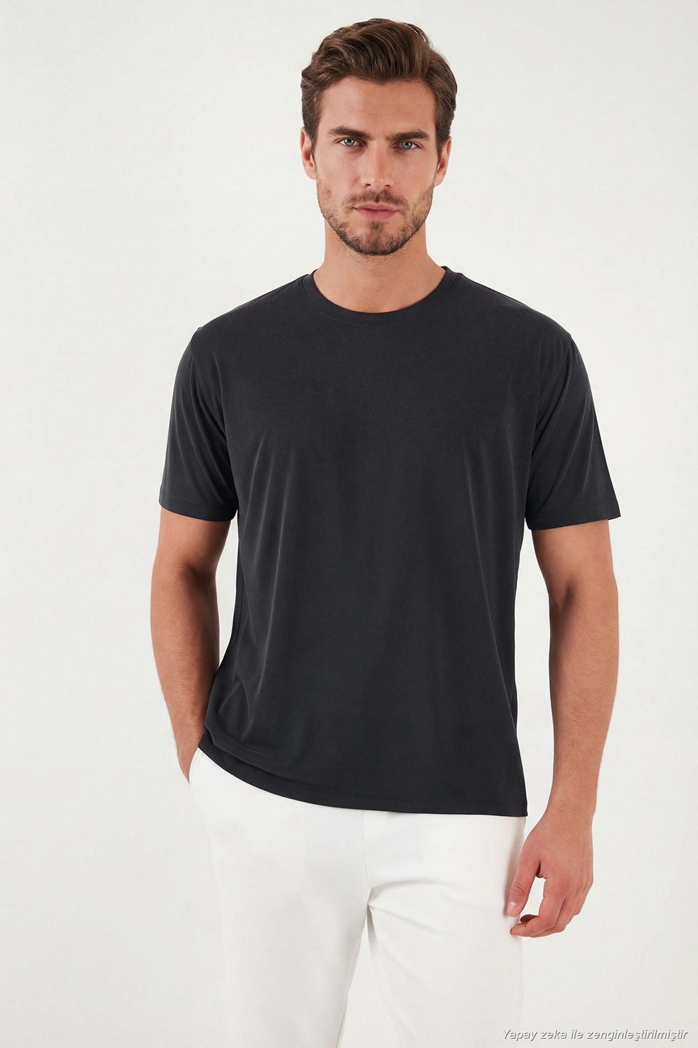 Regular Fit Bisiklet Yaka Erkek T Shirt 5902985 ANTRASİT