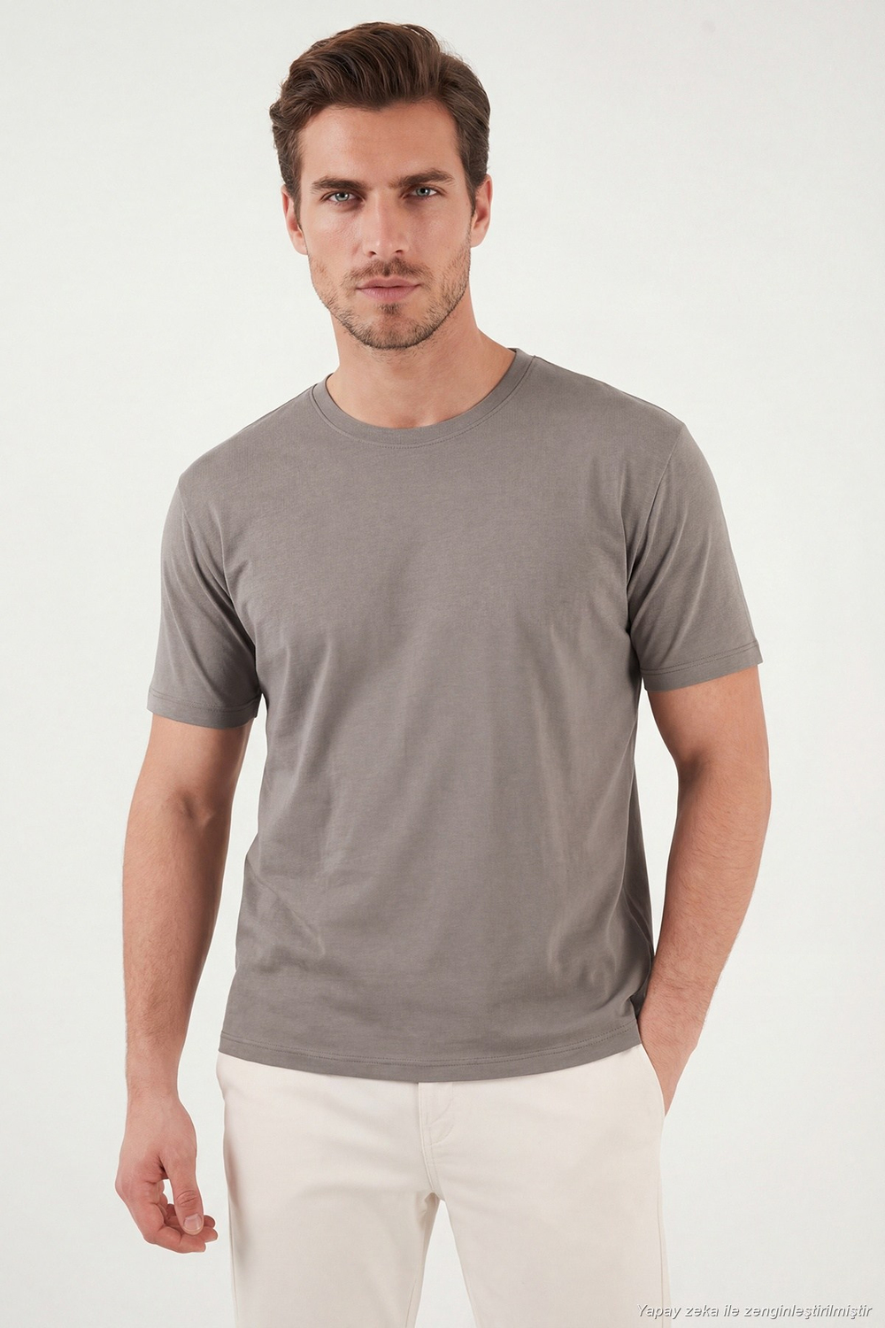 Regular Fit Bisiklet Yaka Erkek T Shirt 5902985 KAHVE
