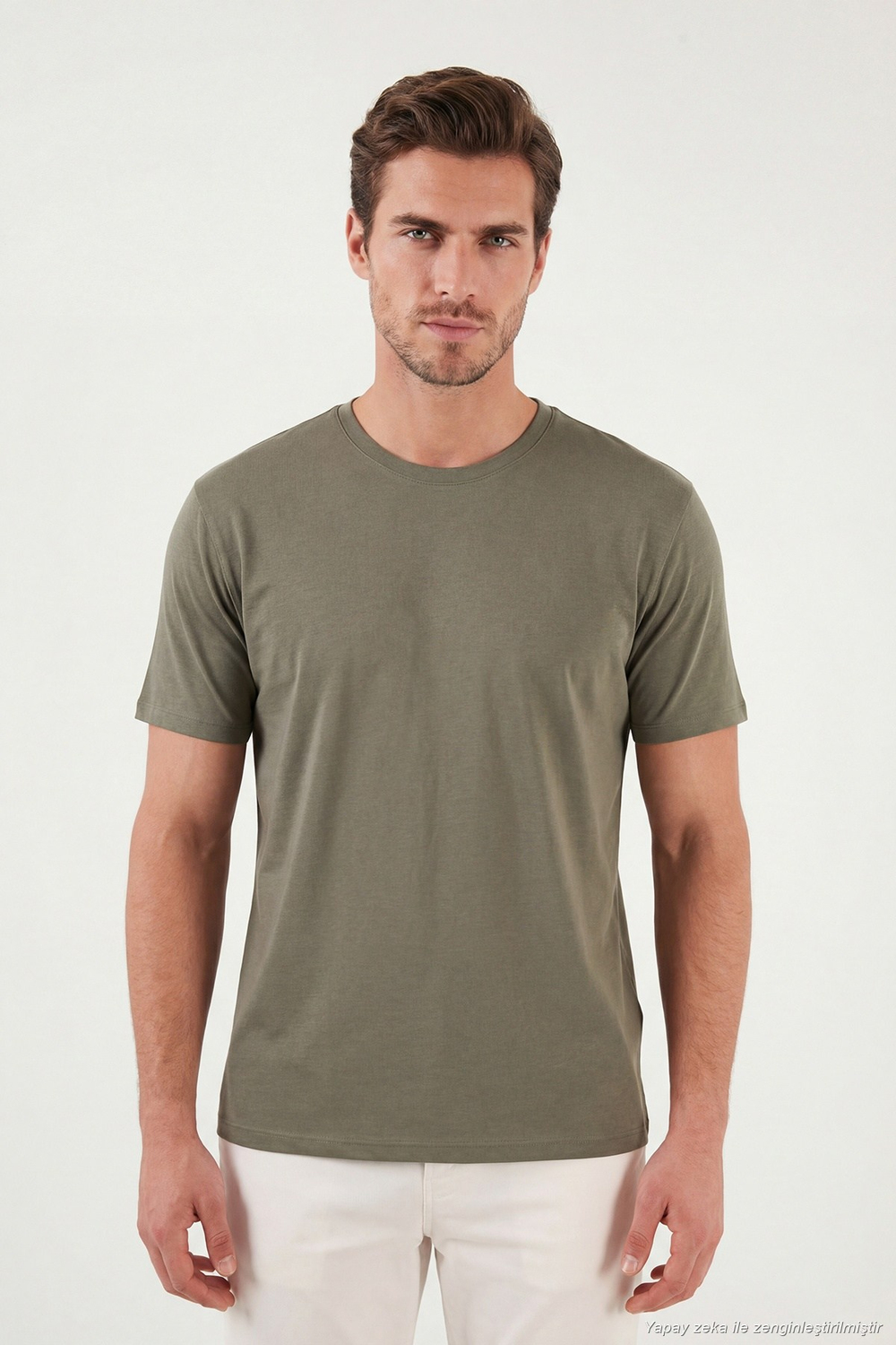 Regular Fit Bisiklet Yaka Erkek T Shirt 5902985 HAKİ