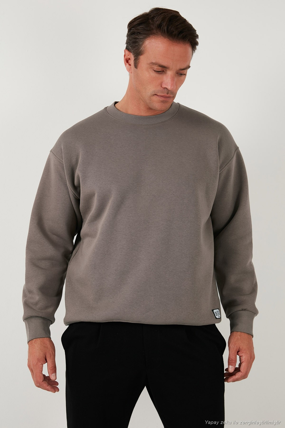 Regular Fit Bisiklet Yaka Şardonlu 2li Paket Erkek Sweat 5905255S2 Ekru-Toprak