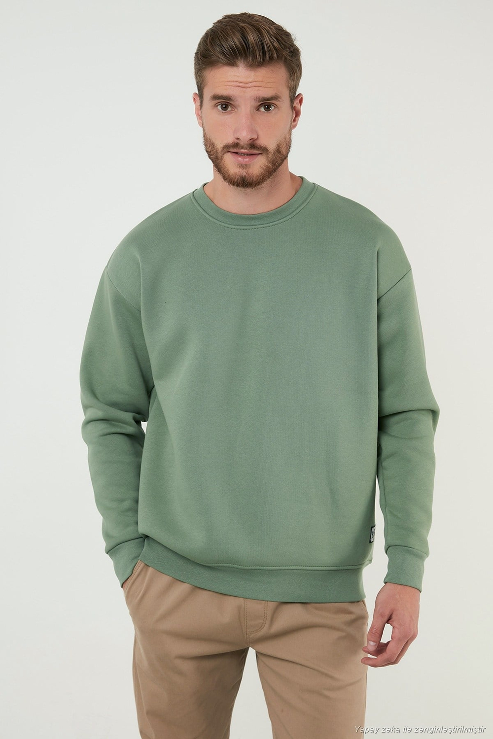 Regular Fit Bisiklet Yaka Şardonlu 2li Paket Erkek Sweat 5905255S2 ELMA-SİYAH