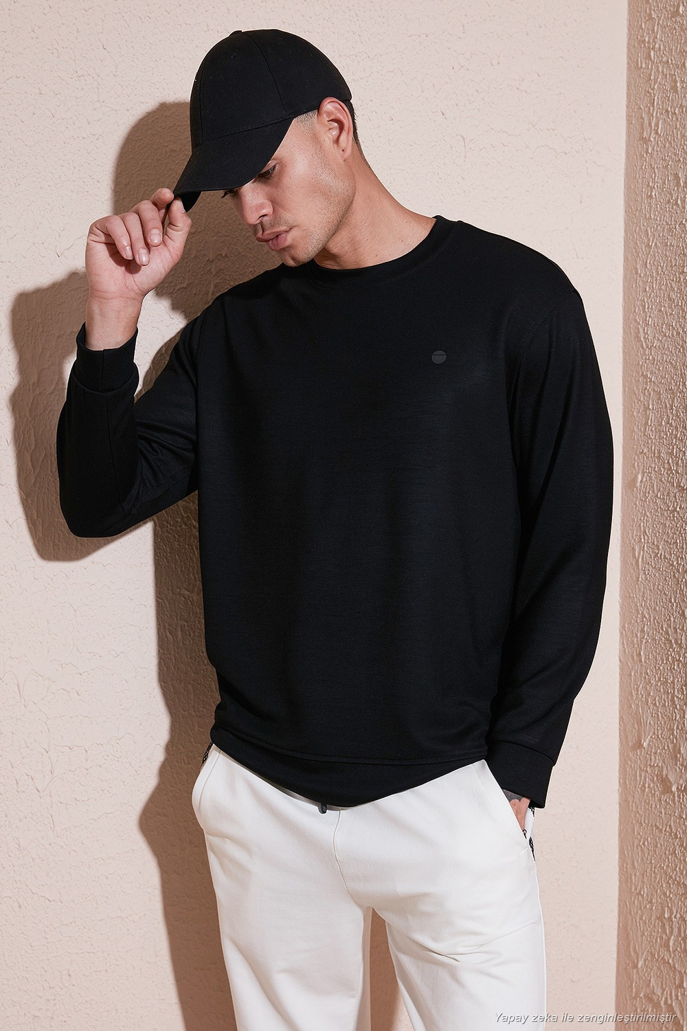 Regular Fit Bisiklet Yaka Uzun Kollu Erkek Sweat 5901066 SİYAH