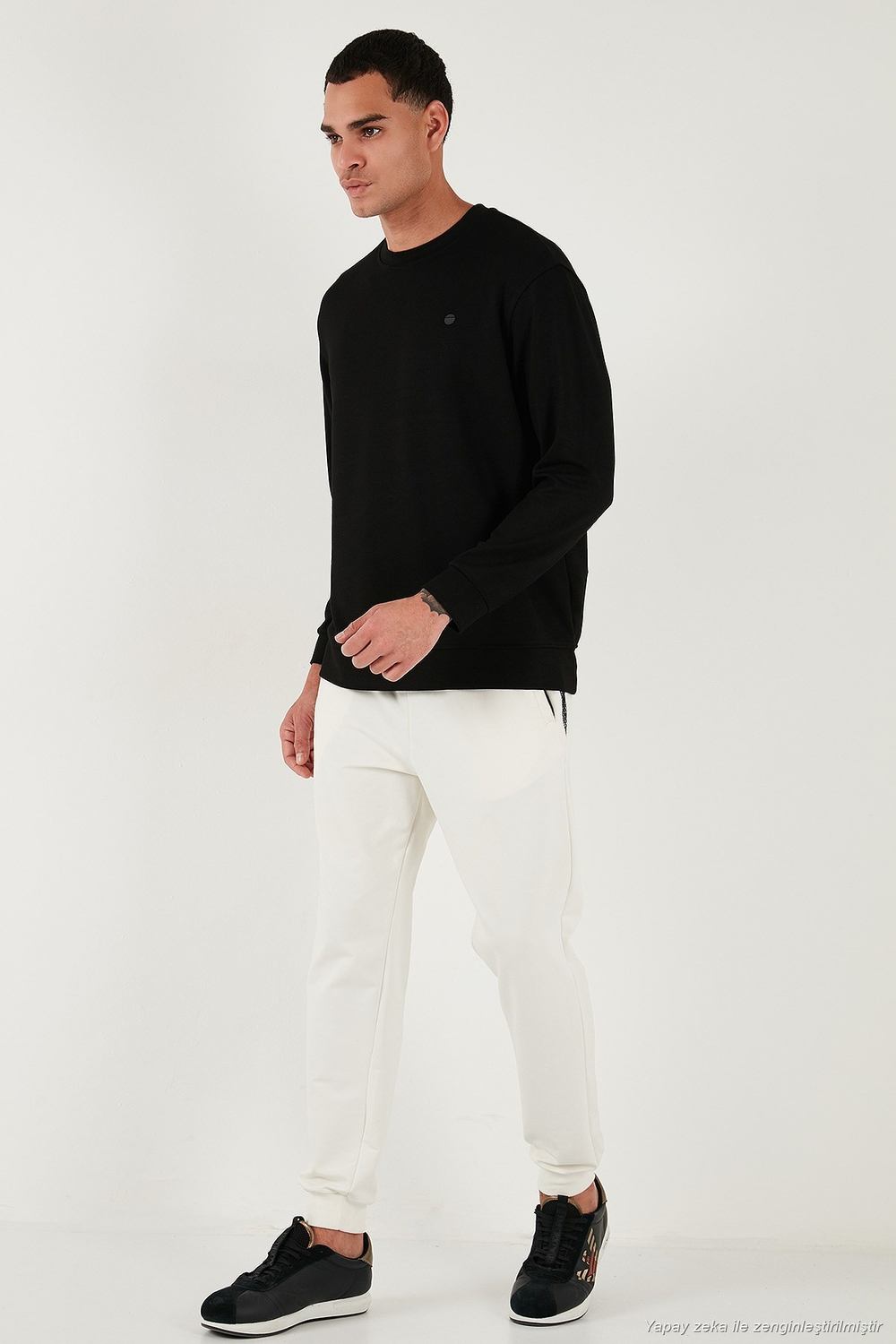 Regular Fit Bisiklet Yaka Uzun Kollu Erkek Sweat 5901066 SİYAH