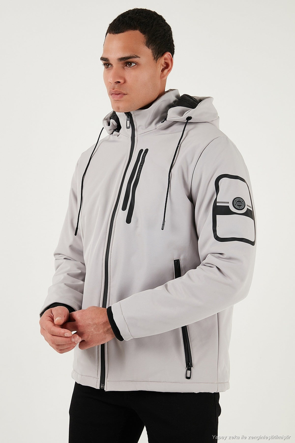 Regular Fit Çıkarılabilir Kapüşonlu Cepli Erkek Mont 497ALBERT TAŞ