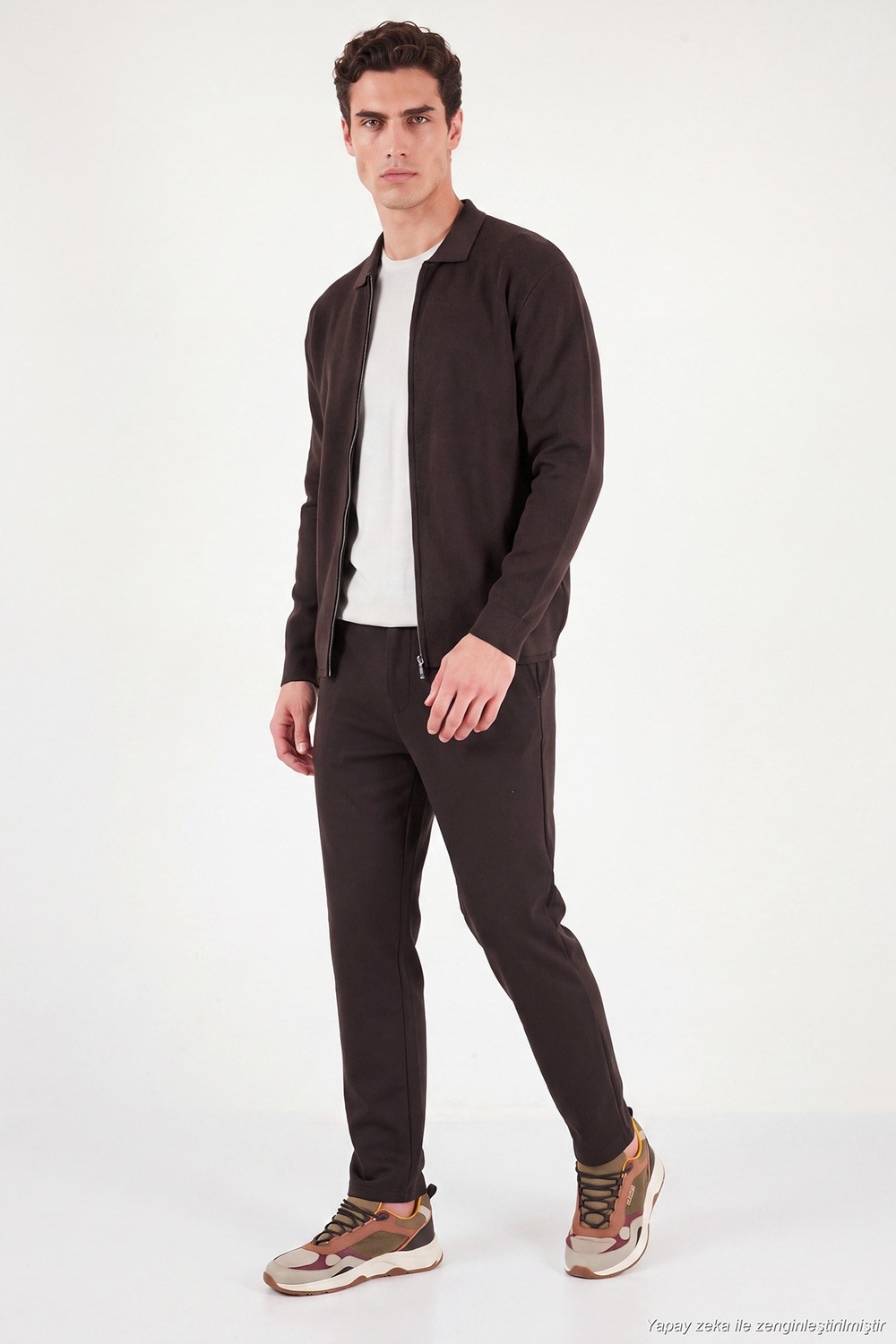 Regular Fit Düz Paça Bağlamalı Erkek Pantolon 6843700 KAHVE