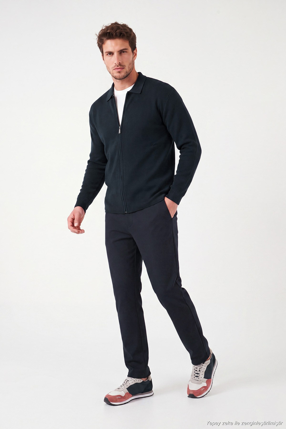 Regular Fit Düz Paça Bağlamalı Erkek Pantolon 6843700 LACİVERT