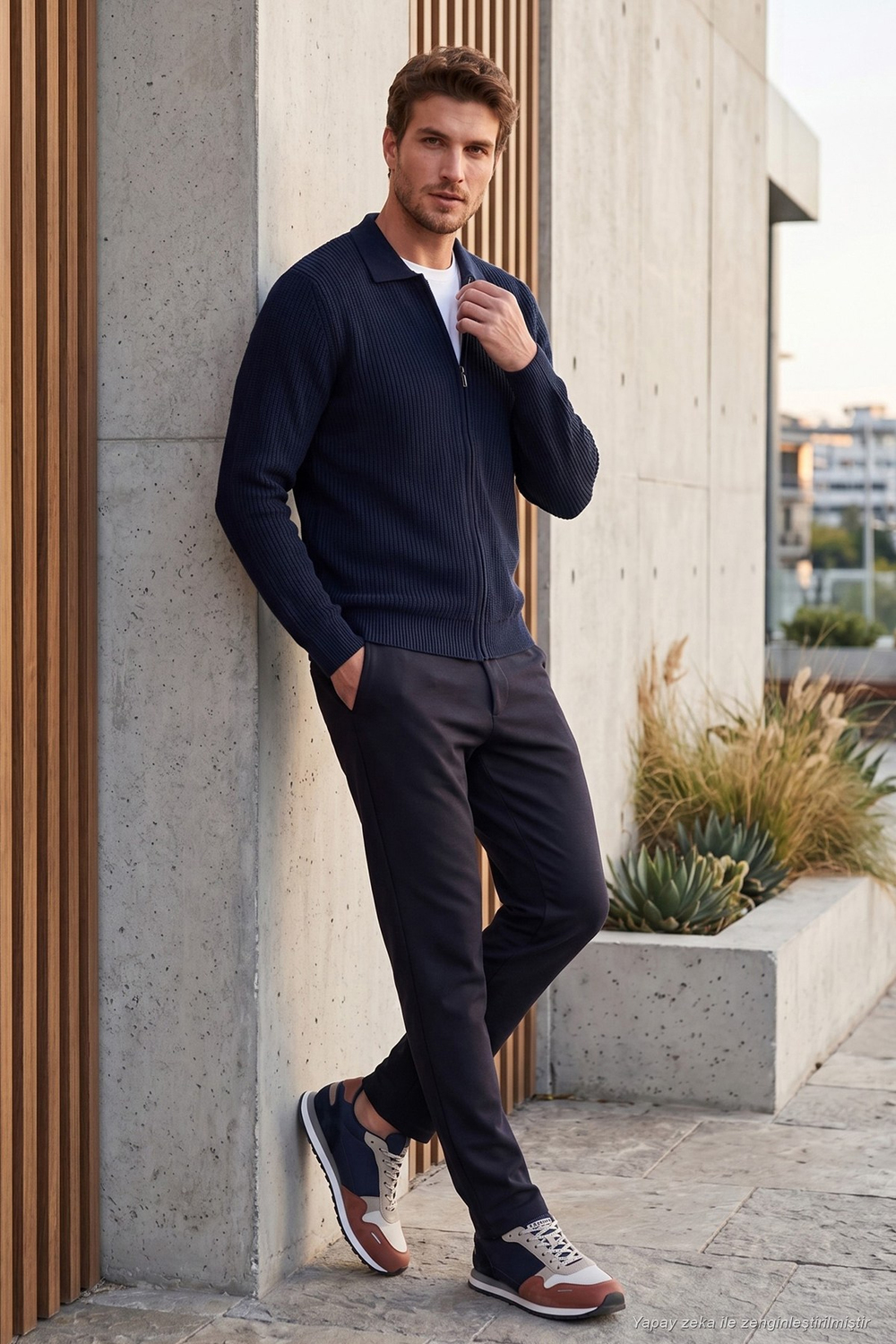 Regular Fit Düz Paça Bağlamalı Erkek Pantolon 6843700 LACİVERT