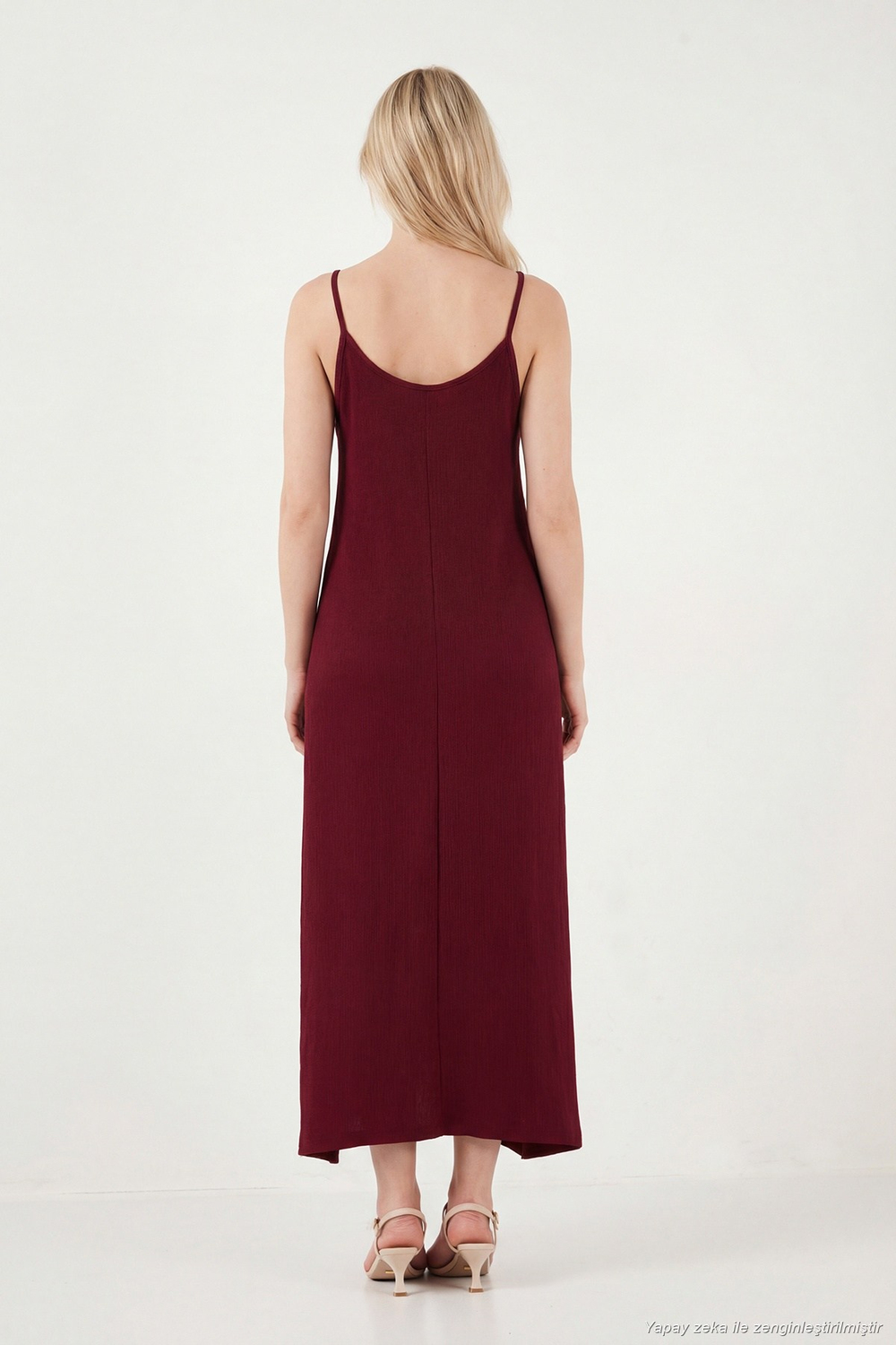 Regular Fit İp Askılı Uzun Kadın Elbise 5865732 BORDO