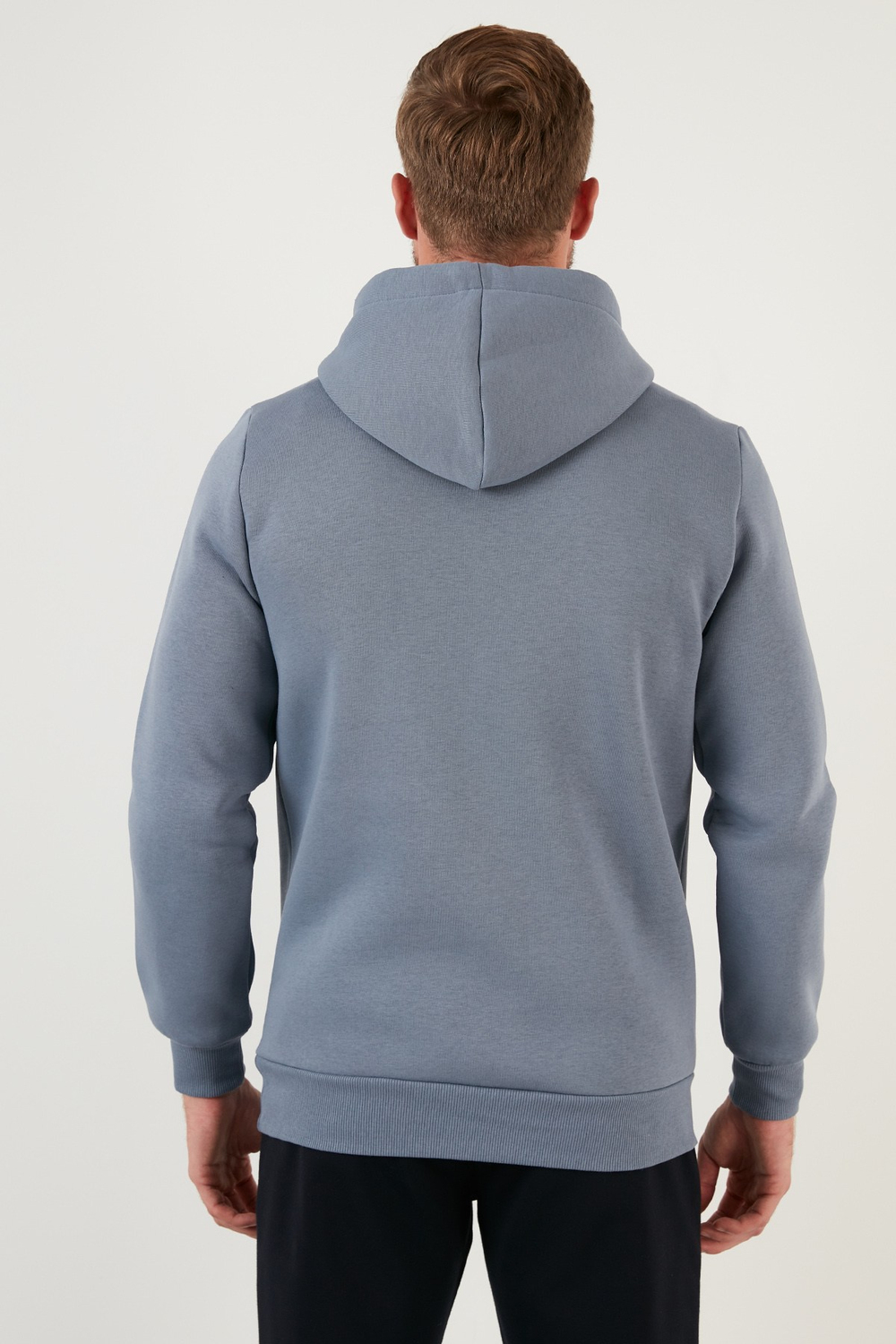 Regular Fit Kapüşonlu Kanguru Cepli İçi Tüylü Yumuşak Şardonlu Erkek Sweat 5905281 KOYU GRİ