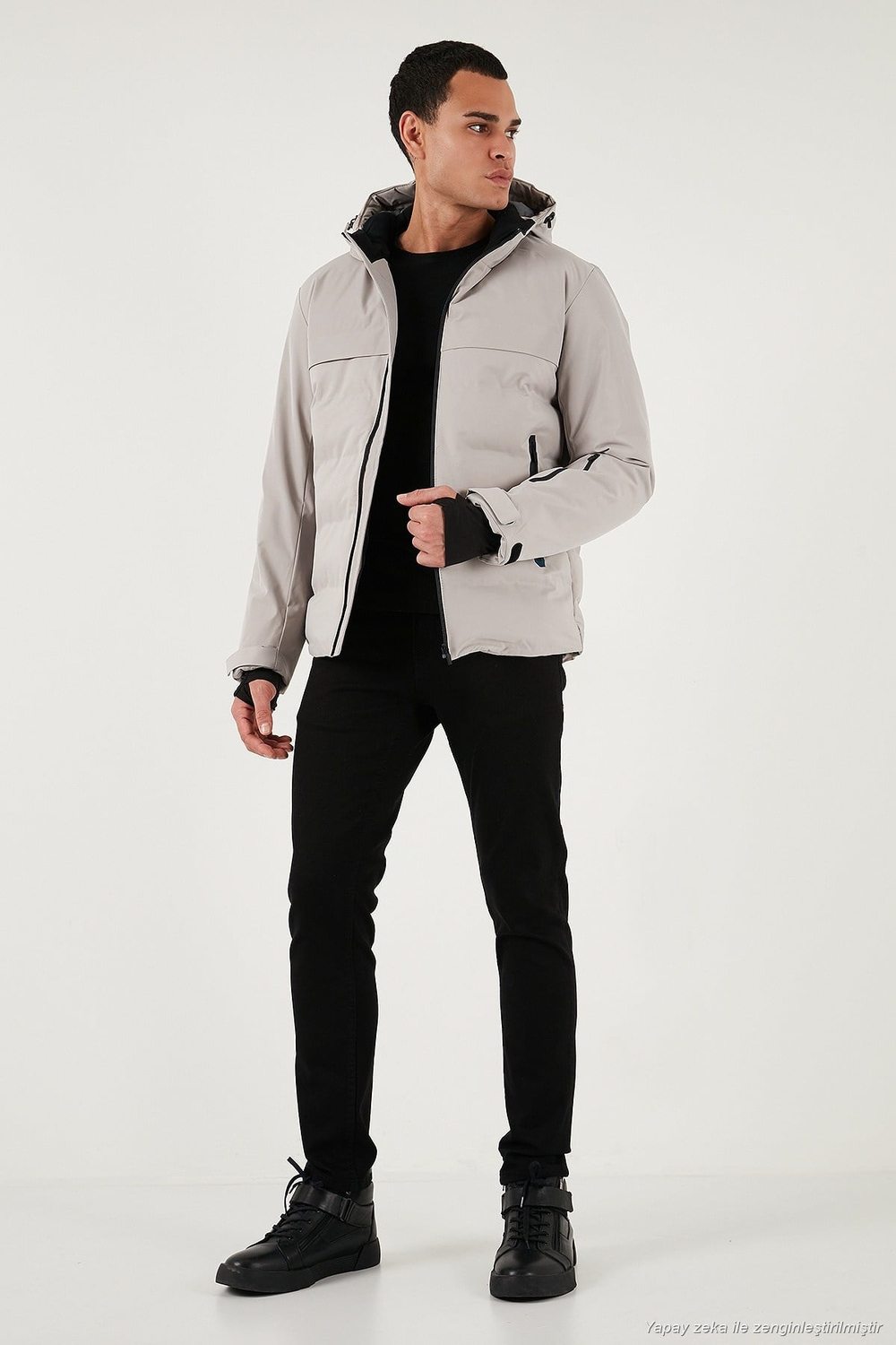 Regular Fit Kapüşonlu Kapitoneli Erkek Mont 497DEAN TAŞ