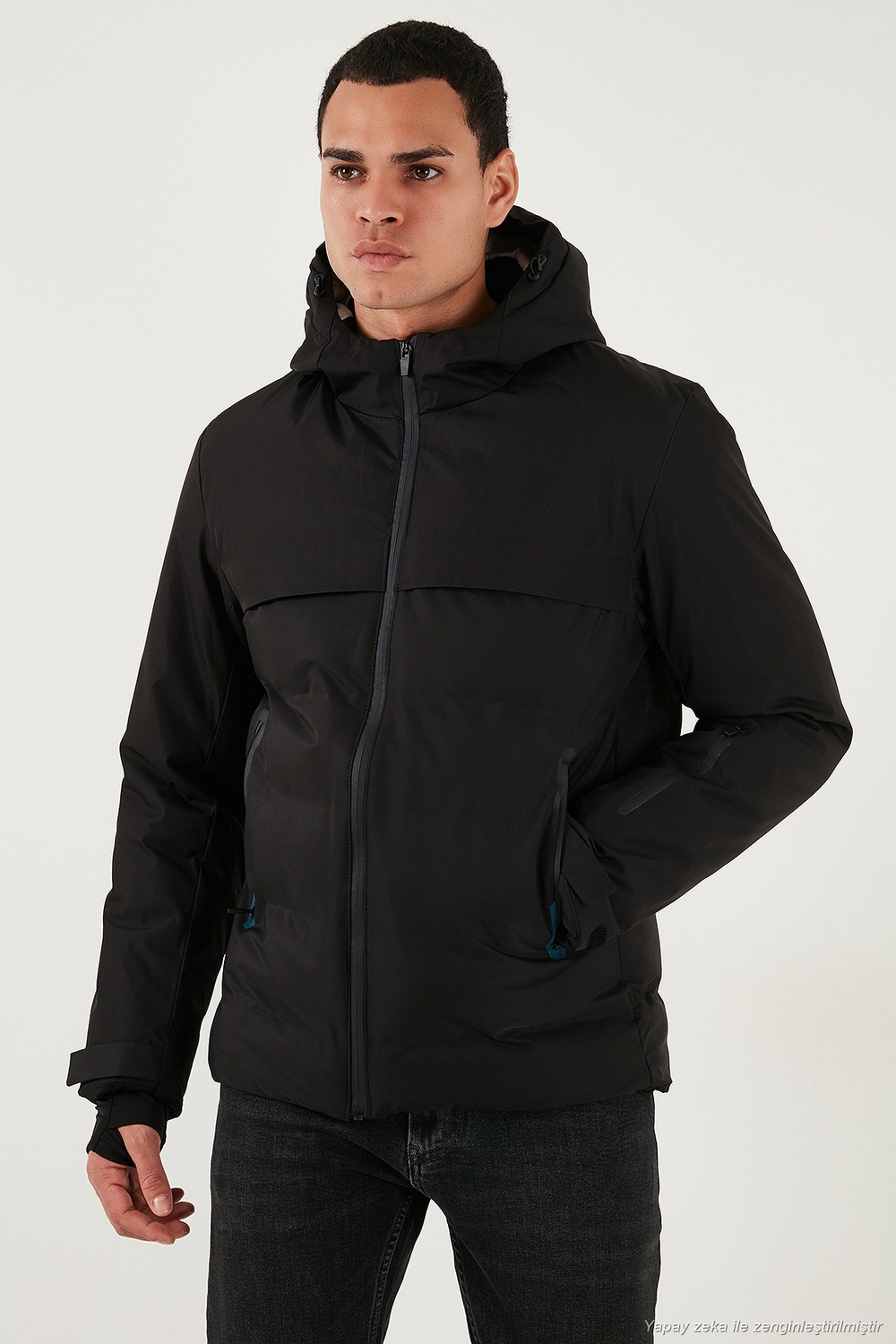 Regular Fit Kapüşonlu Kapitoneli Erkek Mont 497DEAN SİYAH