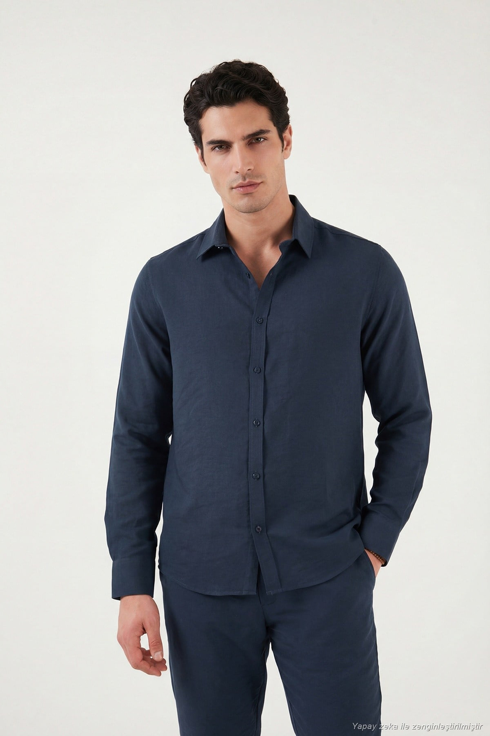 Regular Fit Klasik Yaka Uzun Kollu Erkek Gömlek CF26S121640 İNDİGO