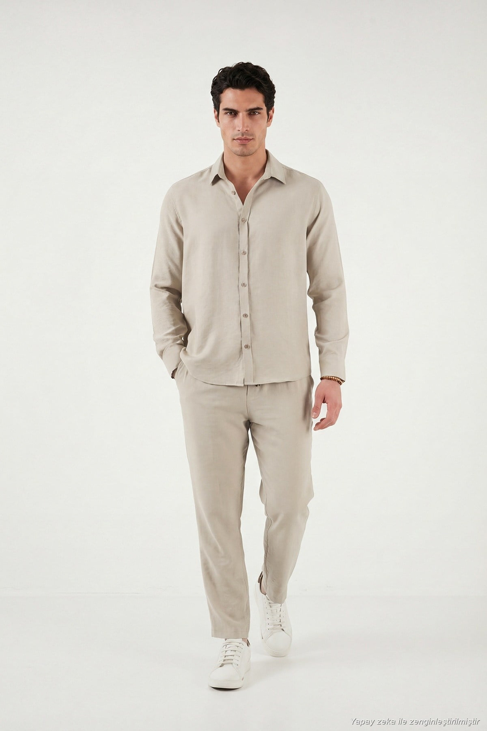 Regular Fit Klasik Yaka Uzun Kollu Erkek Gömlek CF26S121640 BEJ