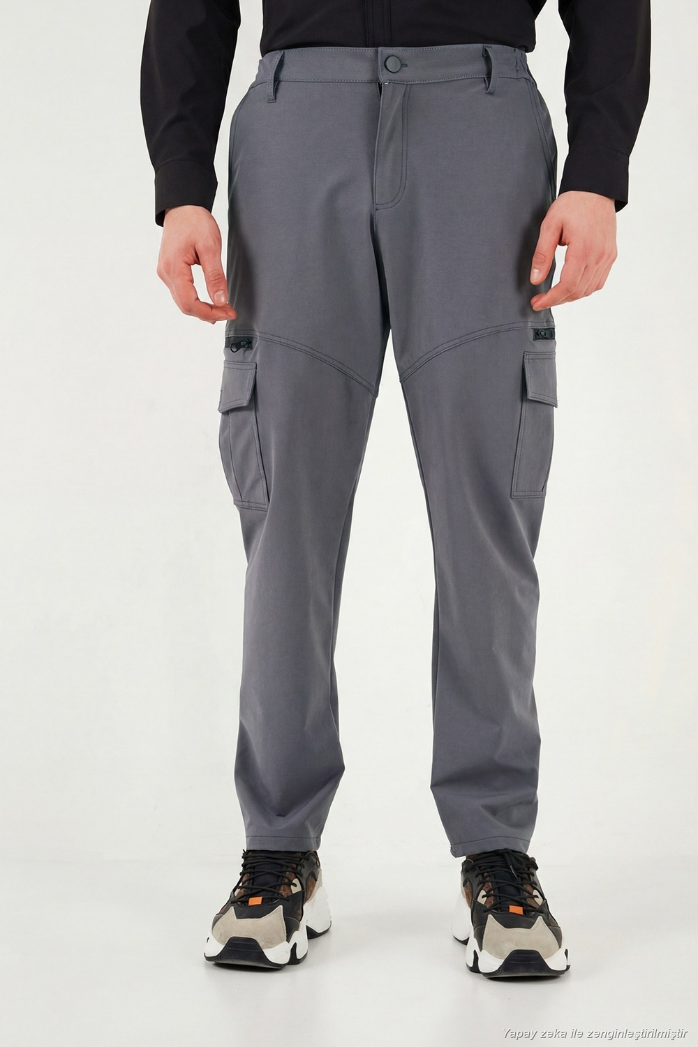 Regular Fit Normal Bel Cep Detaylı Trekking Kargo Erkek Pantolon 693150 FÜME