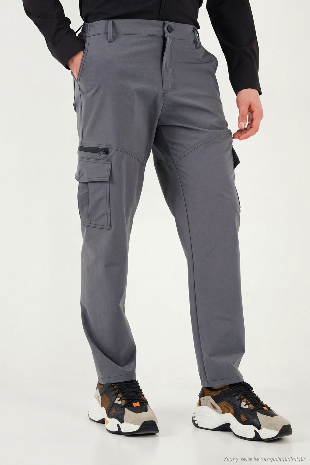Regular Fit Normal Bel Cep Detaylı Trekking Kargo Erkek Pantolon 693150 FÜME