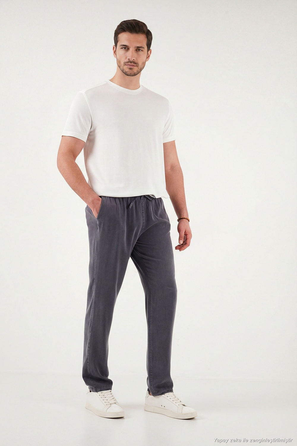 Regular Fit Normal Bel Düz Paça Erkek Pantolon 6689255 FÜME