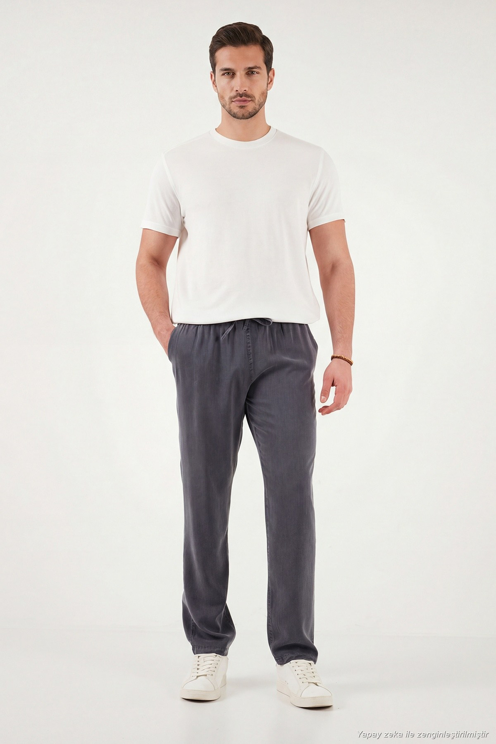 Regular Fit Normal Bel Düz Paça Erkek Pantolon 6689255 FÜME