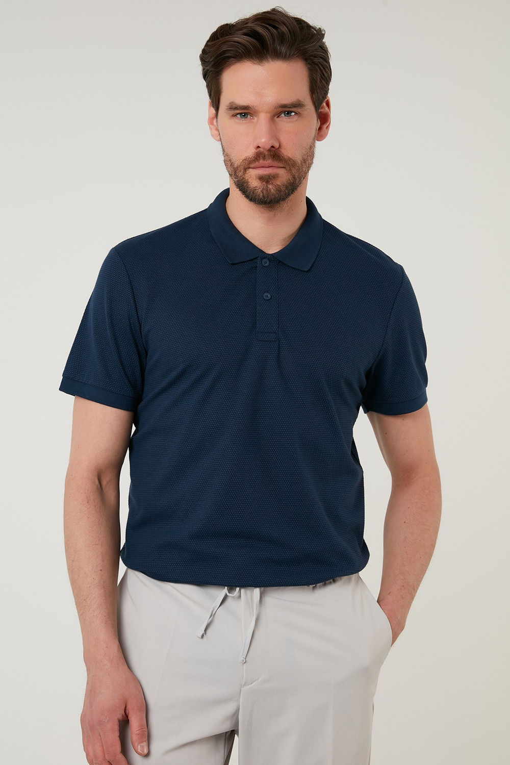 Regular Fit Pamuklu Düğmeli Erkek Polo Yaka T Shirt 5902326 İNDİGO
