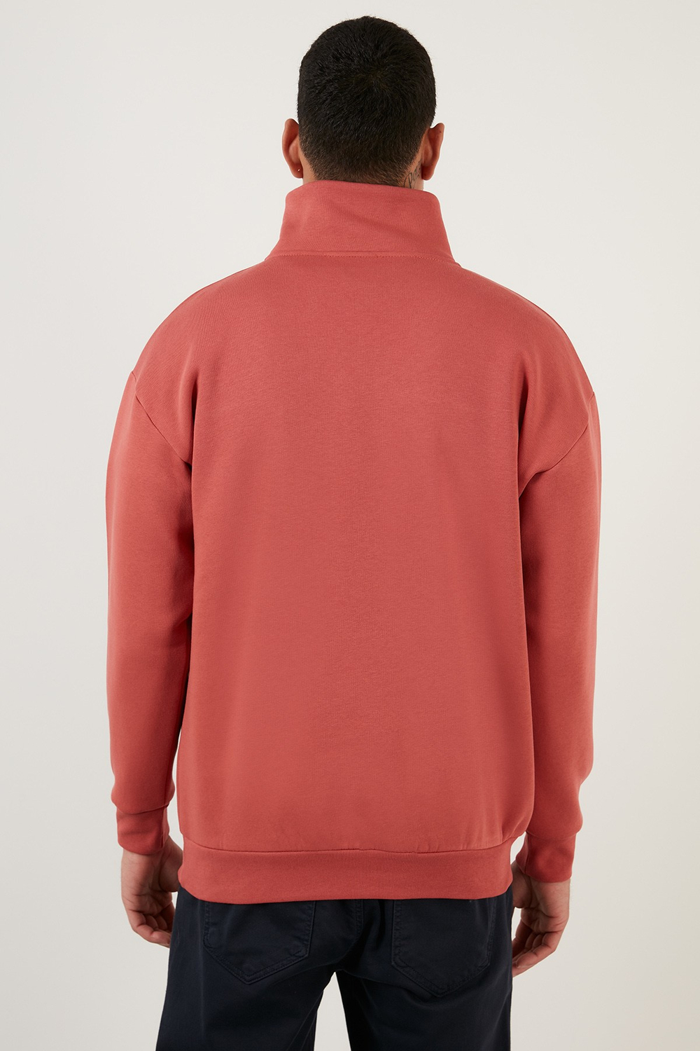Regular Fit Pamuklu İçi Tüylü Yumuşak Şardonlu Kışlık Erkek Sweat 59053431 Tarçın