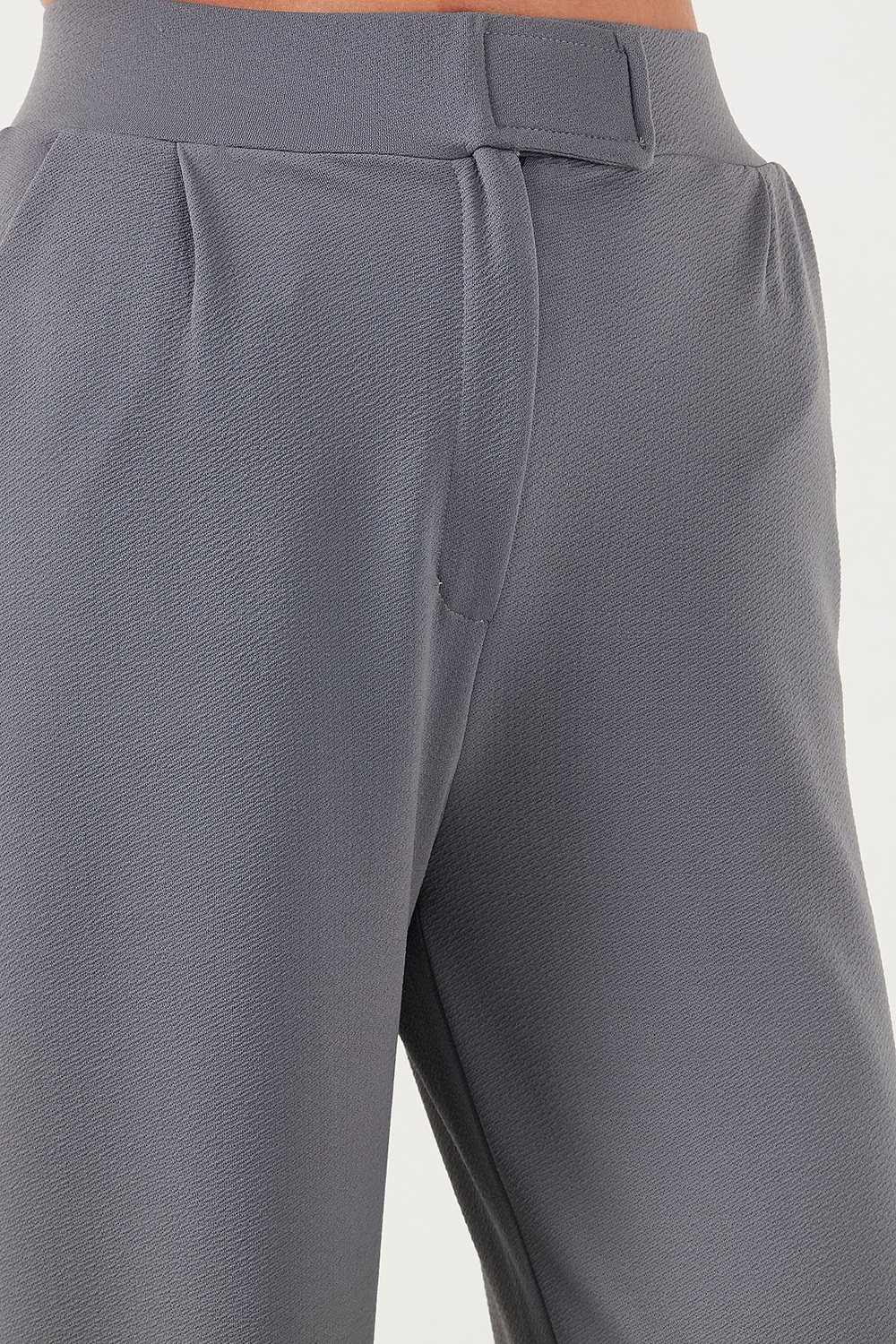 Regular Fit Yüksek Bel Bol Paça Kadın Pantolon 5861279 GRİ