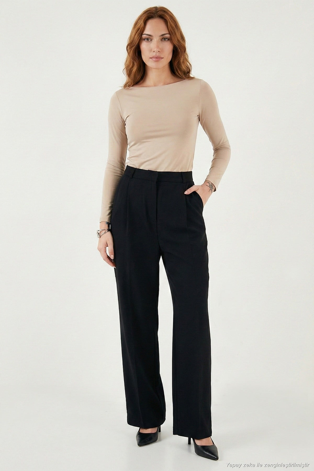 Regular Fit Yüksek Bel Düz Paça Kadın Pantolon 6923873 SİYAH
