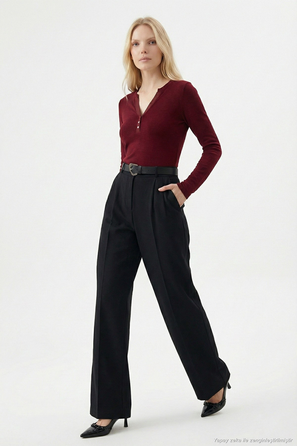 Regular Fit Yüksek Bel Düz Paça Kadın Pantolon 6923875 SİYAH