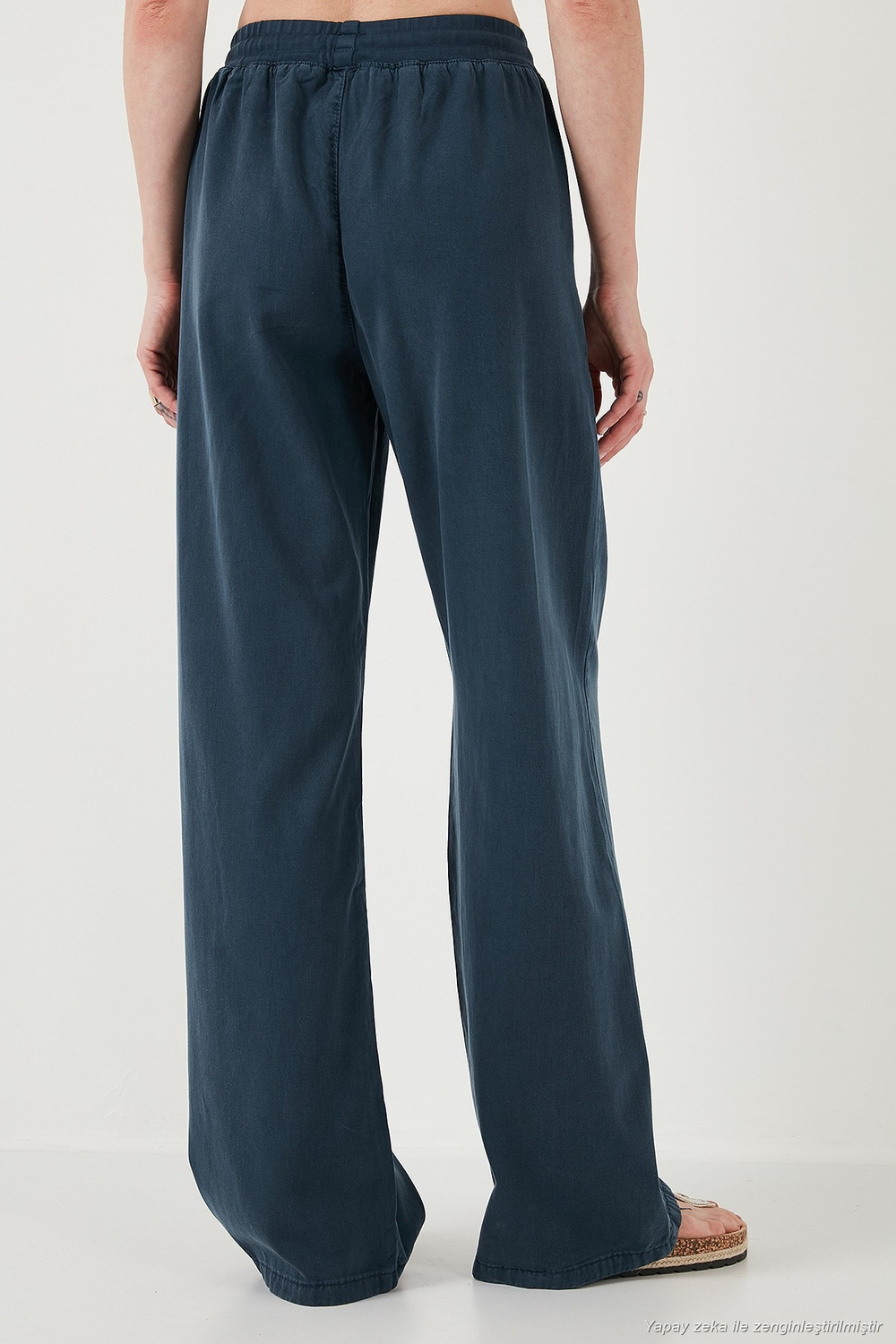 Relaxed Fit Yüksek Bel Bol Paça Kadın Pantolon 668YP5040 LACİVERT