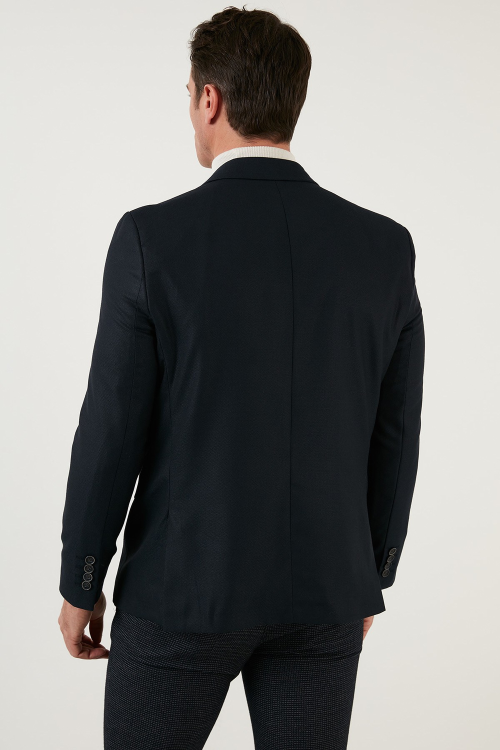 Slim Fit 6 Drop Çift Yırtmaçlı Blazer Erkek Ceket 216SERARDO LACİVERT