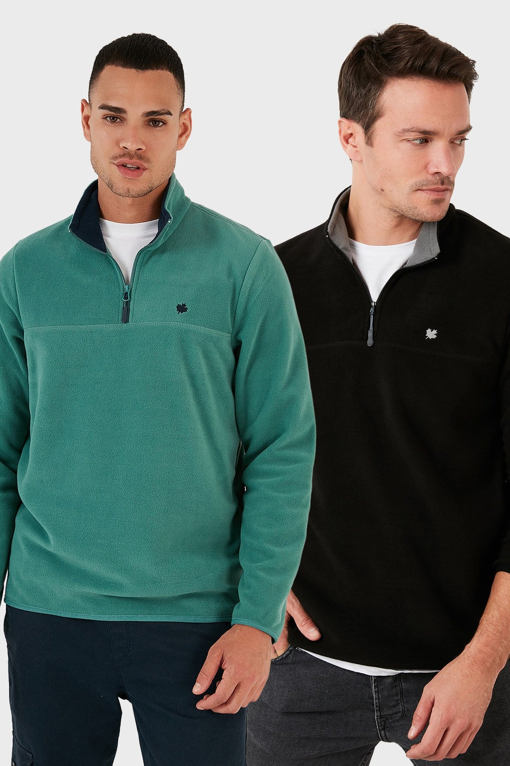 Slim Fit Anti-Pilling Tüylenme Yapmayan Şardonlu Soğuk Geçirmez  2li Paket Erkek Polar 5906001S2 Benetton-Siyah