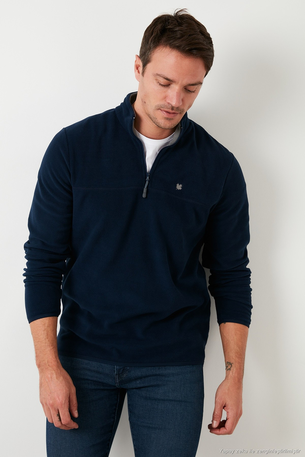 Slim Fit Anti-Pilling Tüylenme Yapmayan Şardonlu Soğuk Geçirmez  2li Paket Erkek Polar 5906001S2 HAKİ-LACİVERT