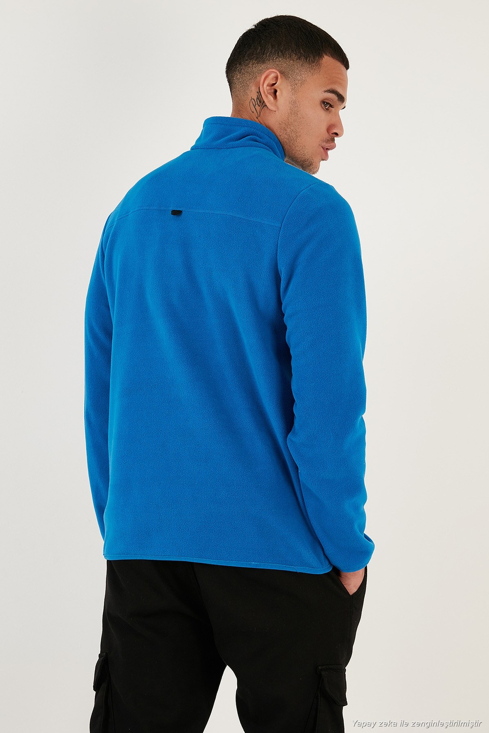 Slim Fit Anti-Pilling Tüylenme Yapmayan Şardonlu Soğuk Geçirmez  2li Paket Erkek Polar 5906001S2 Açık Mavi-Saks