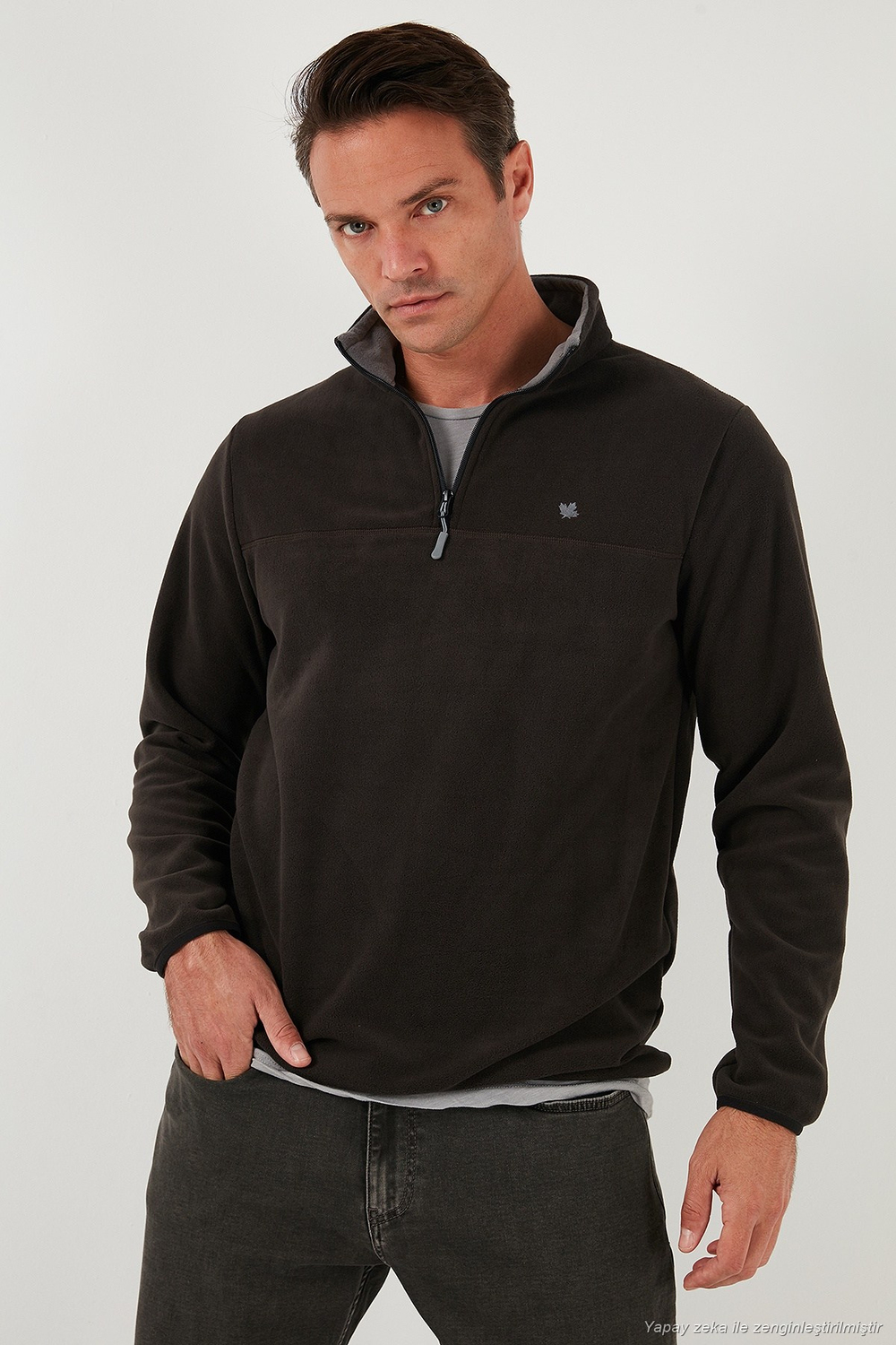 Slim Fit Anti-Pilling Tüylenme Yapmayan Şardonlu Soğuk Geçirmez  2li Paket Erkek Polar 5906001S2 ANTRASİT-LACİVERT