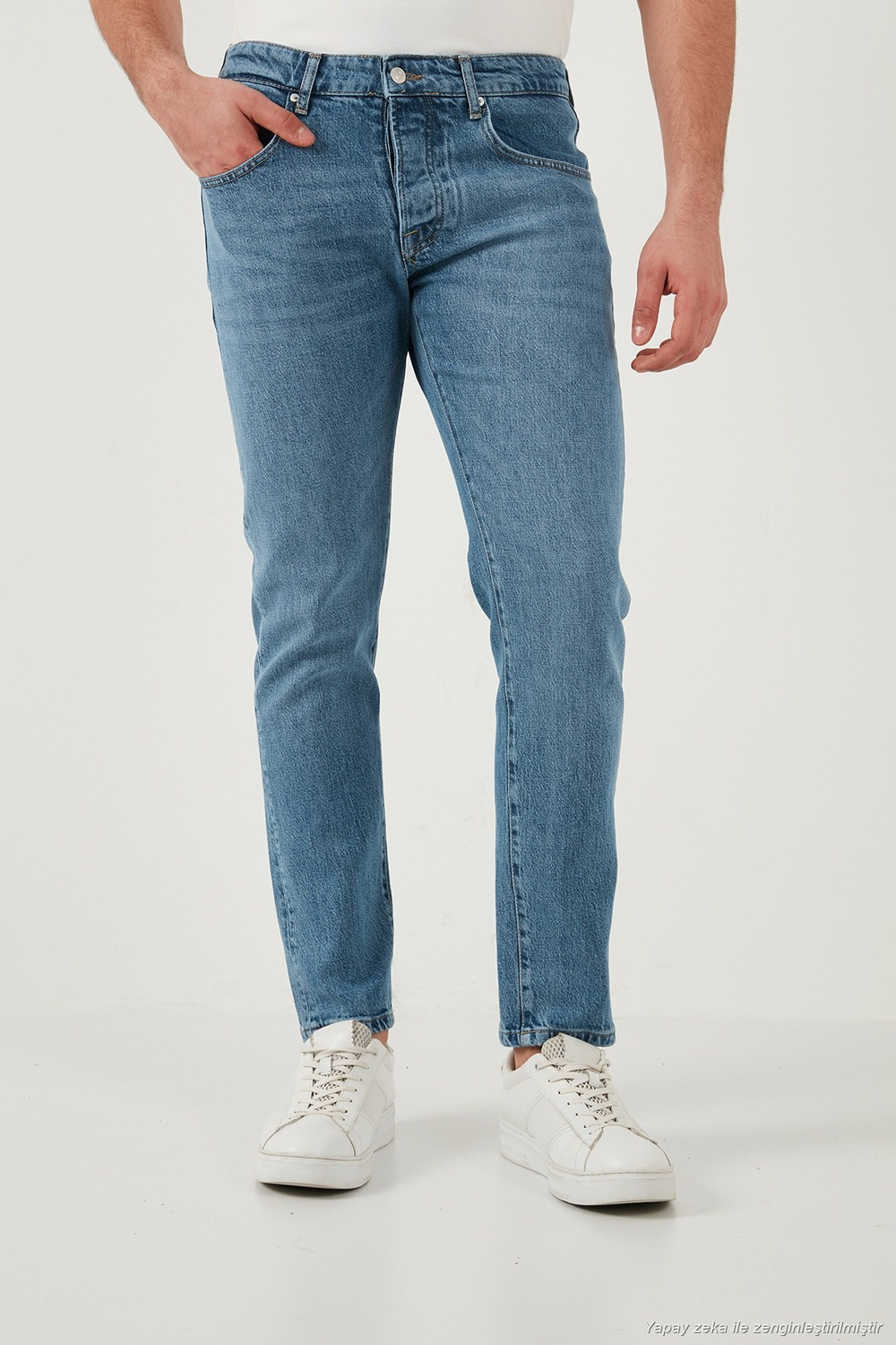 Slim Fit Düşük Bel Dar Paça Jeans Erkek Kot Pantolon 1115C70NAPOLI AÇIK MAVİ