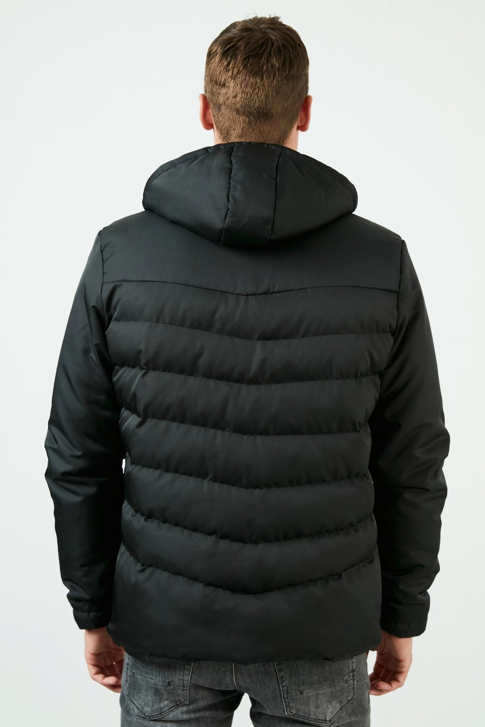 Slim Fit Kapüşonlu Cepli % 100 Pamuk Erkek Mont 5712070 SİYAH-SİYAH