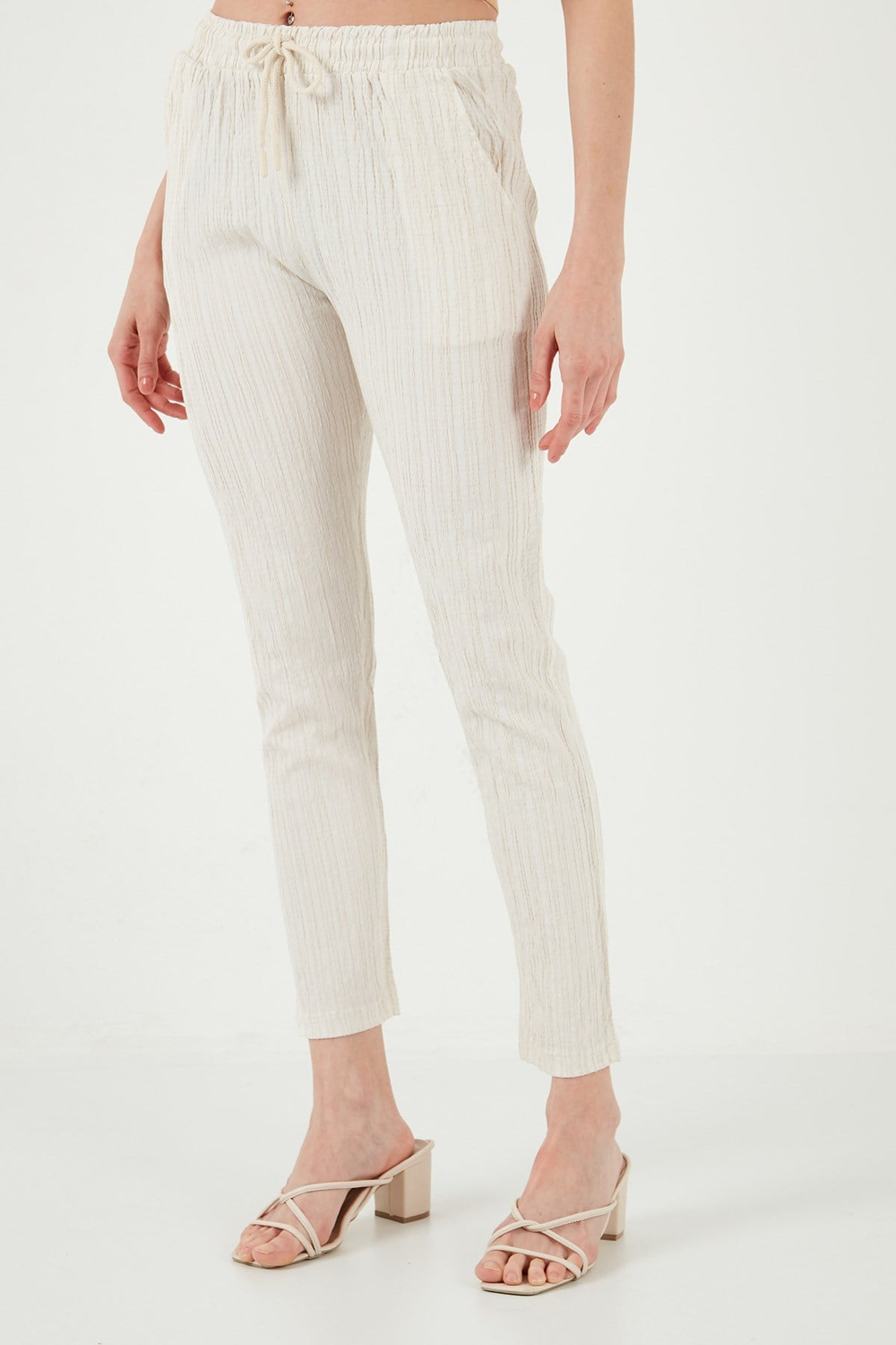 Slim Fit Normal Bel Cepli Kadın Pantolon 5865297 TAŞ