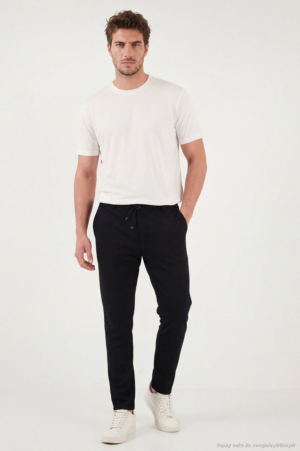 Slim Fit Normal Bel Daralan Paça Erkek Pantolon 6843654 SİYAH