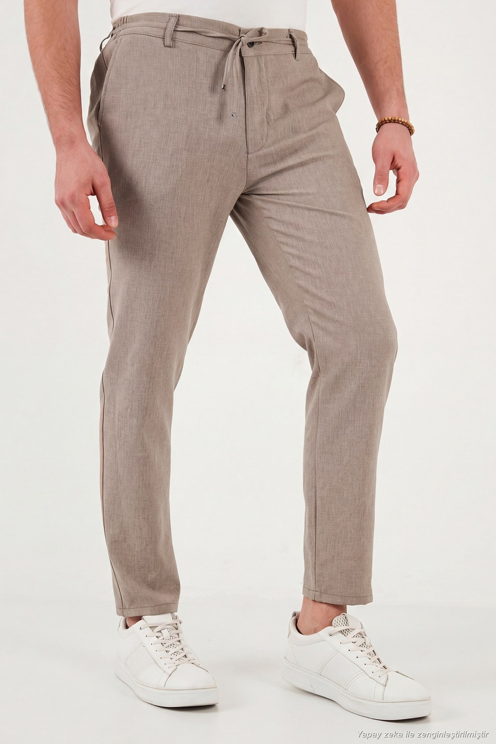 Slim Fit Normal Bel Daralan Paça Erkek Pantolon 6843649 BEJ