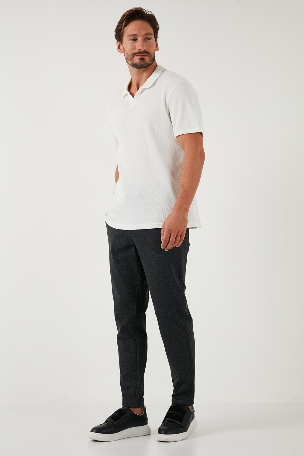 Slim Fit Normal Bel Düz Paça Erkek Pantolon 6135549 ANTRASİT