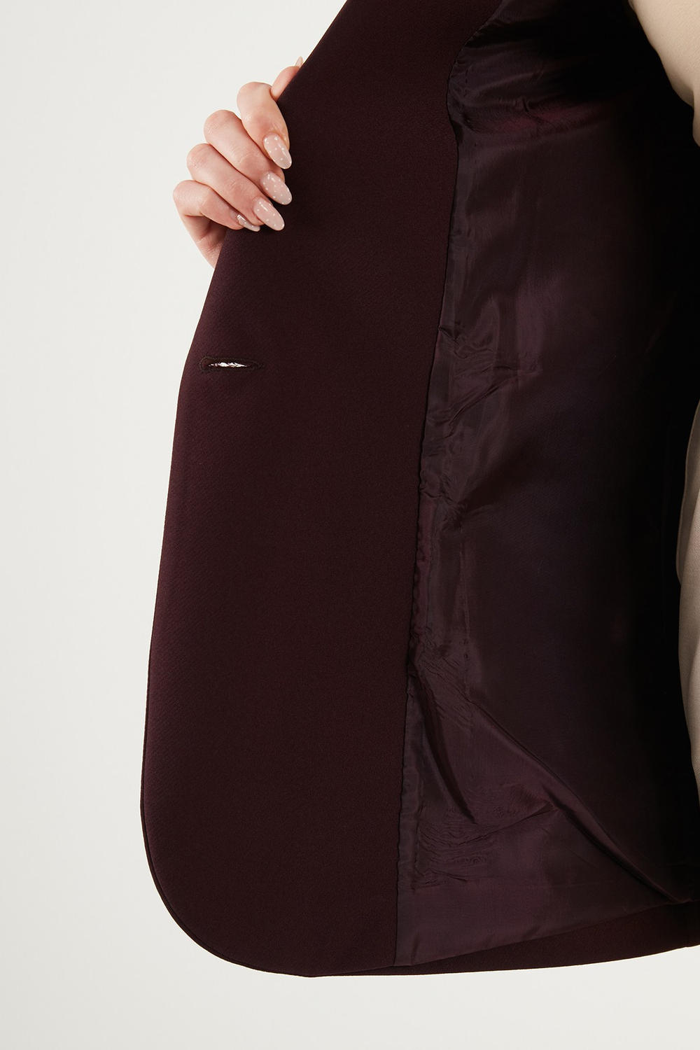 Slim Fit Şal Detaylı Kruvaze Yaka Kadın Ceket 6927665 MÜRDÜM