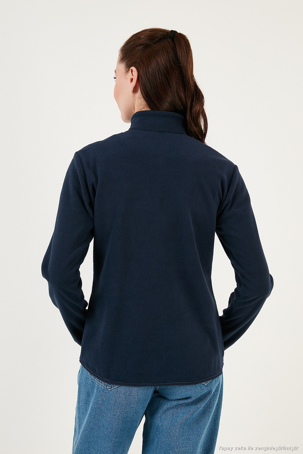 Slim Fit Yumuşak Dokulu Anti-Pilling Tüylenme Yapmayan 2li Paket Kadın Polar 5907000S2 EKRU-LACİVERT