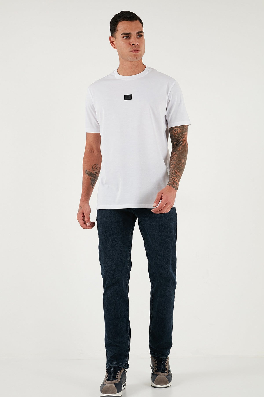 Streç Pamuklu Comfort Fit Yüksek Bel Boru Paça Jeans Erkek Kot Pantolon 4412C27TEXAS LACİVERT