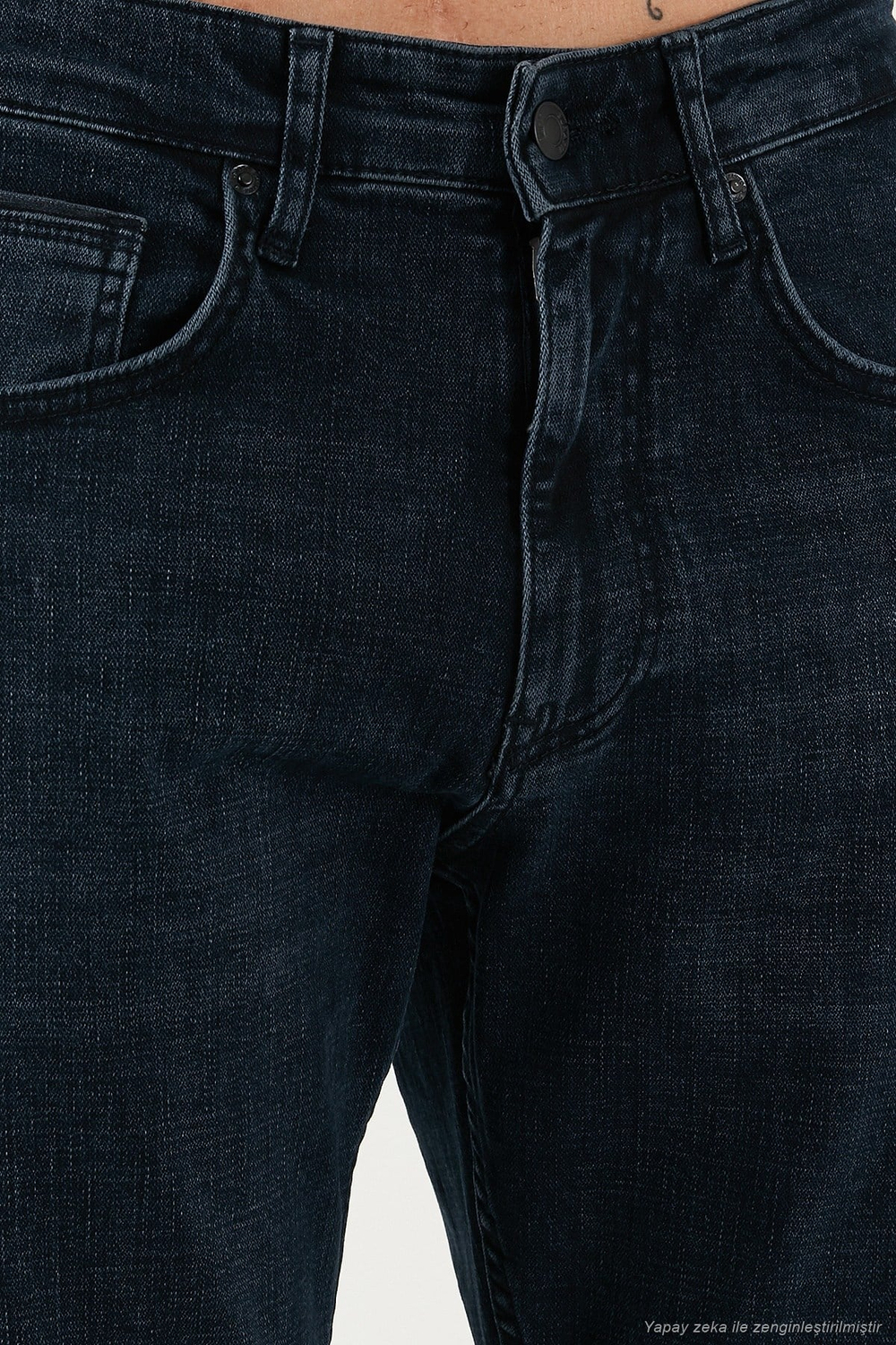 Streç Pamuklu Comfort Fit Yüksek Bel Boru Paça Jeans Erkek Kot Pantolon 4412C27TEXAS LACİVERT