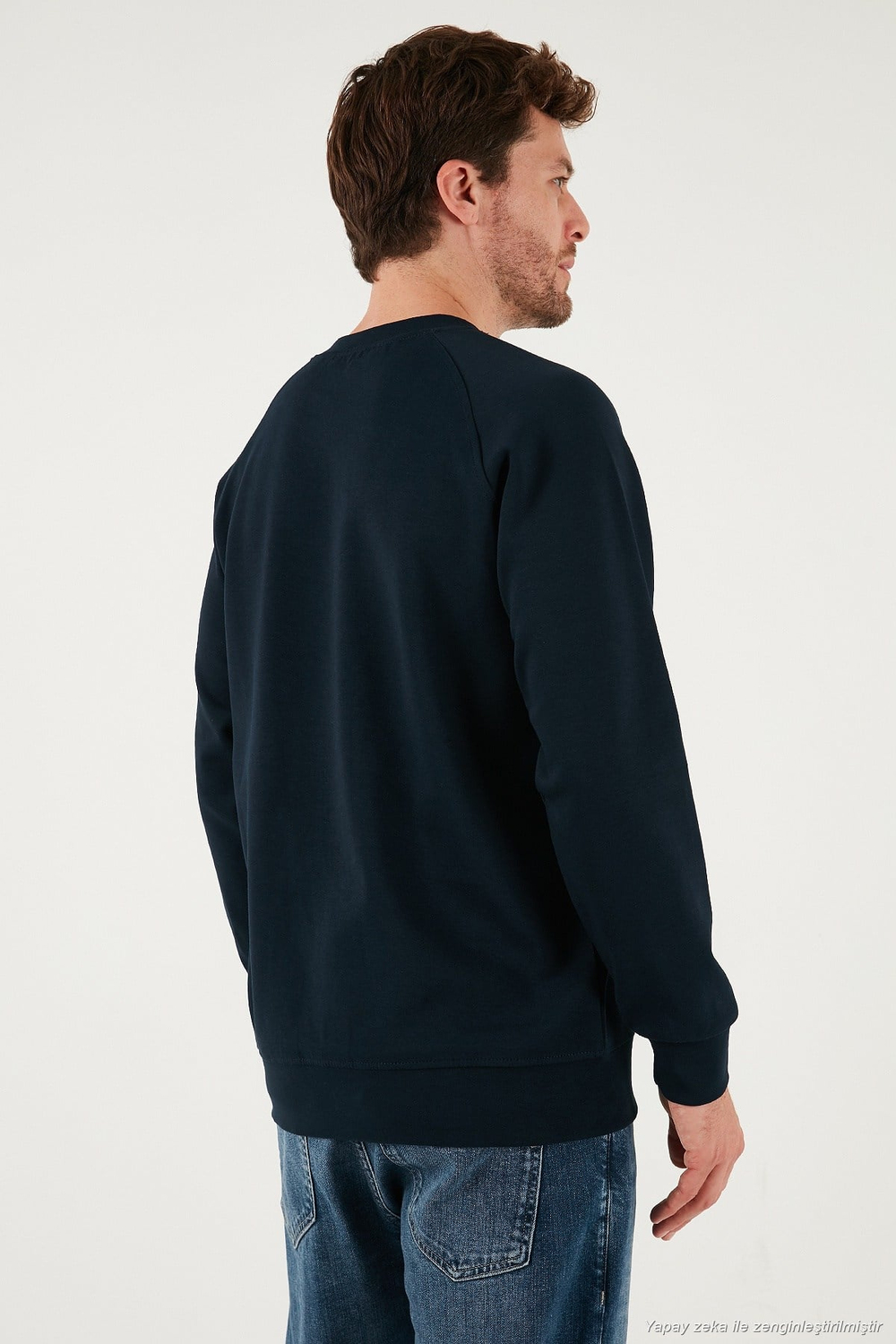 Streç Pamuklu Relaxed Fit Bisiklet Yaka 2li Paket Erkek Sweat 5901210S2 LACİVERT-SİYAH