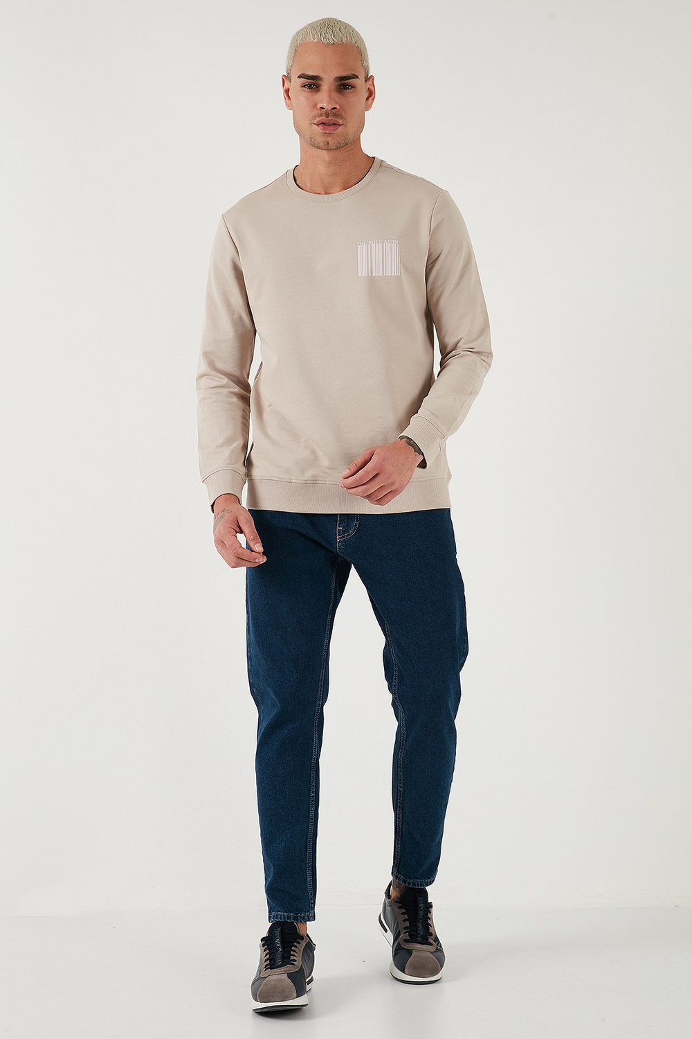 Streç Pamuklu Slim Fit Normal Bel Boru Paça Jeans Erkek Kot Pantolon 5900S34MILANO LACİVERT