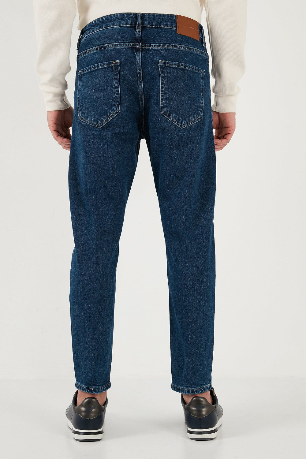 Streç Pamuklu Slim Fit Normal Bel Boru Paça Jeans Erkek Kot Pantolon 5900S28MILANO LACİVERT