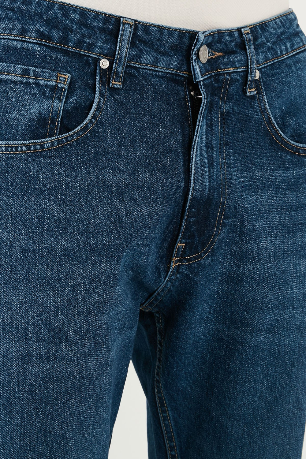 Streç Pamuklu Slim Fit Normal Bel Boru Paça Jeans Erkek Kot Pantolon 5900S28MILANO LACİVERT